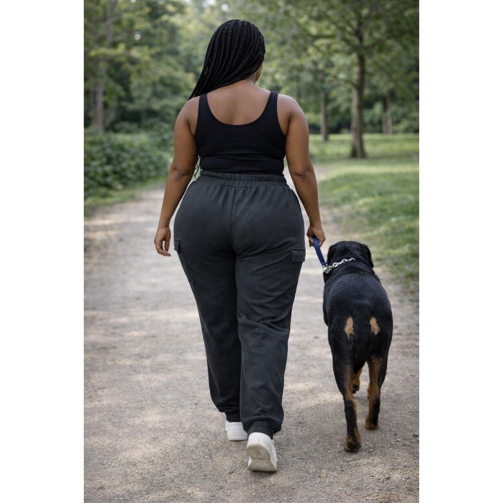 Mondetta Performance Luxury Cargo Joggers Womens XXL Charcoal Gray Athleisure - Picture 7 of 7